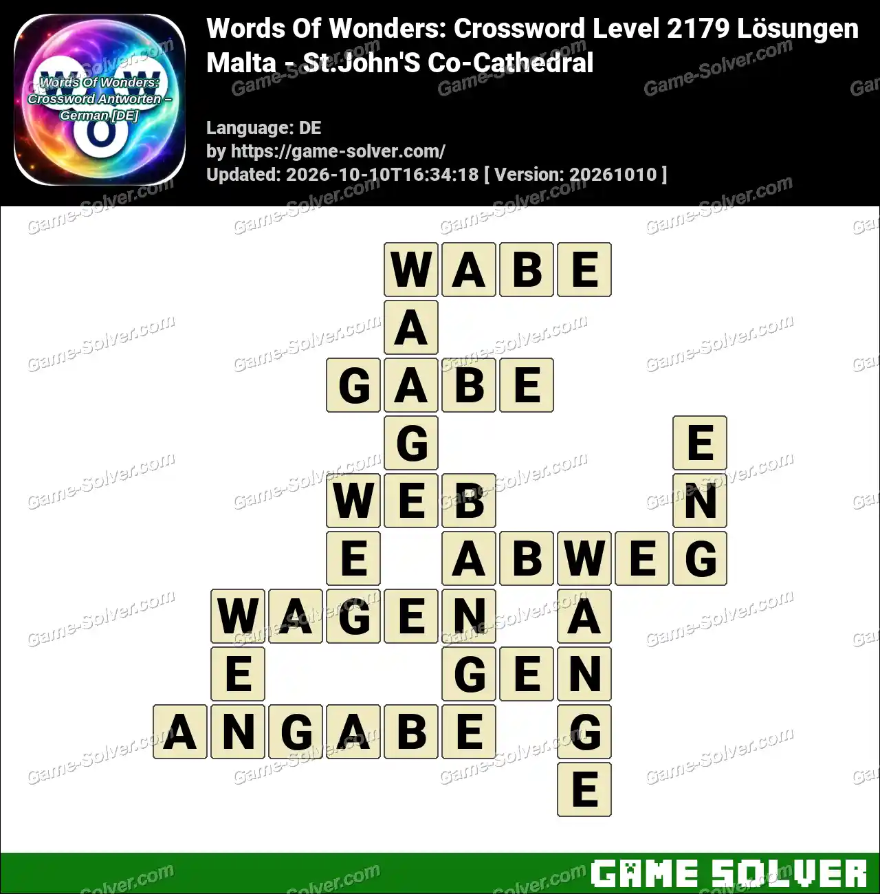 Words Of Wonders: Crossword Level 2179 Lösungen – Malta – St.John’S Co-Cathedral